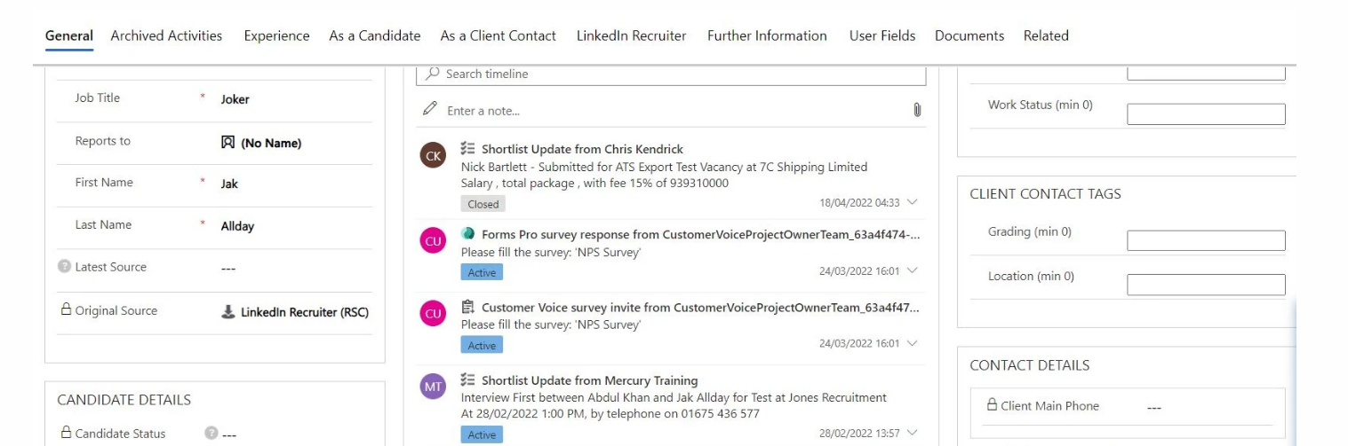 mercury CRM timeline