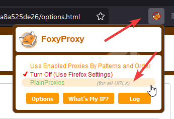FoxyProxy Proxy Server Selection