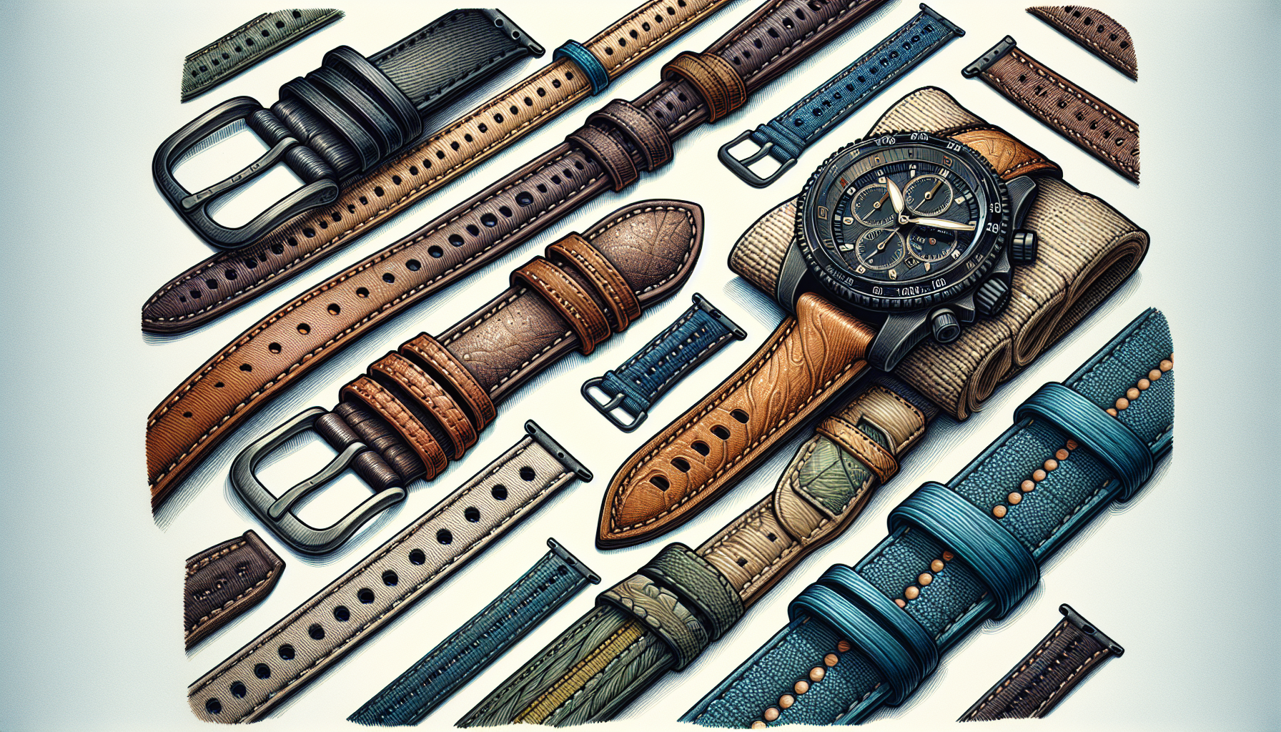 Variety of 24mm watch straps