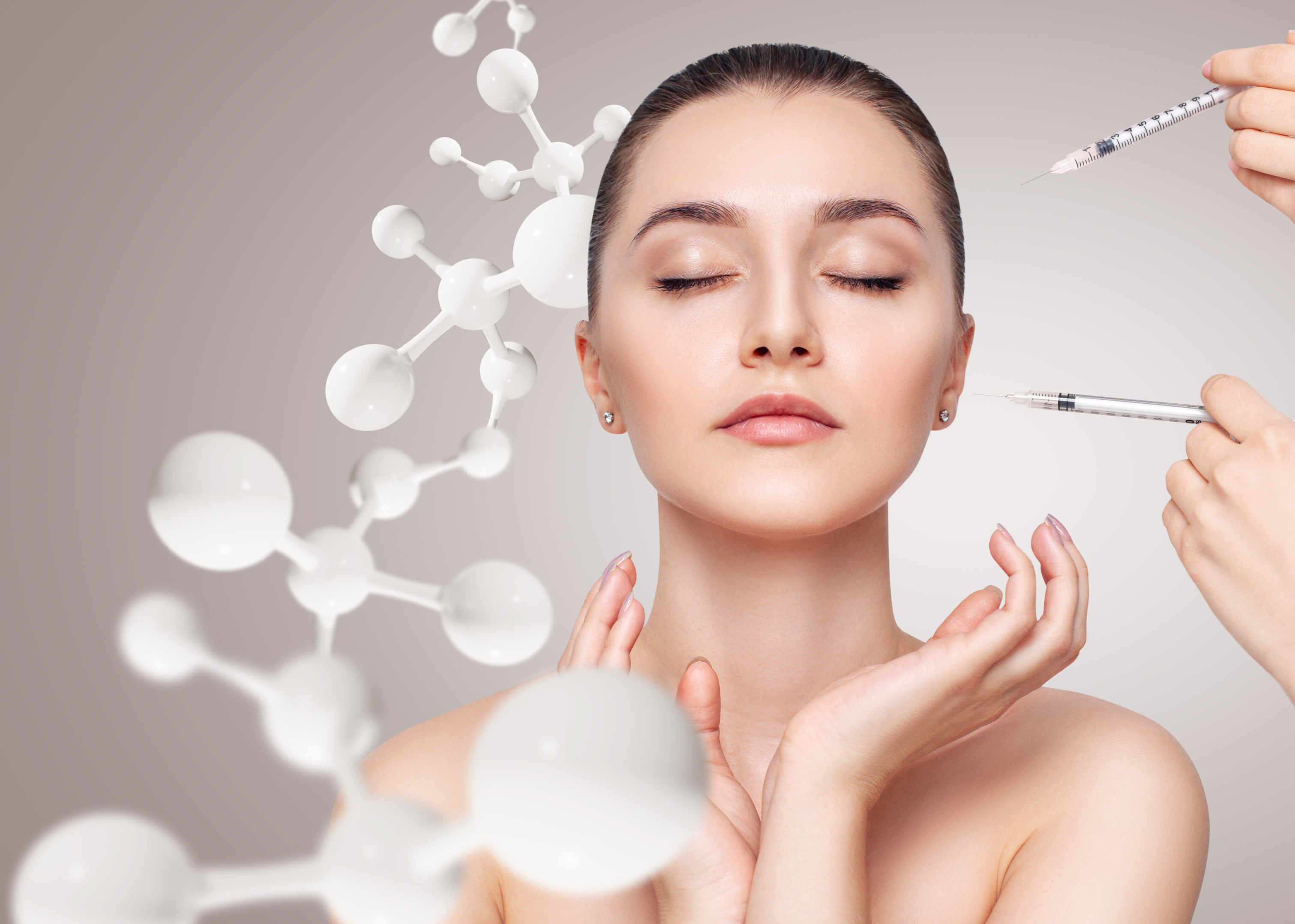 A person applying topical hyaluronic acid to their skin