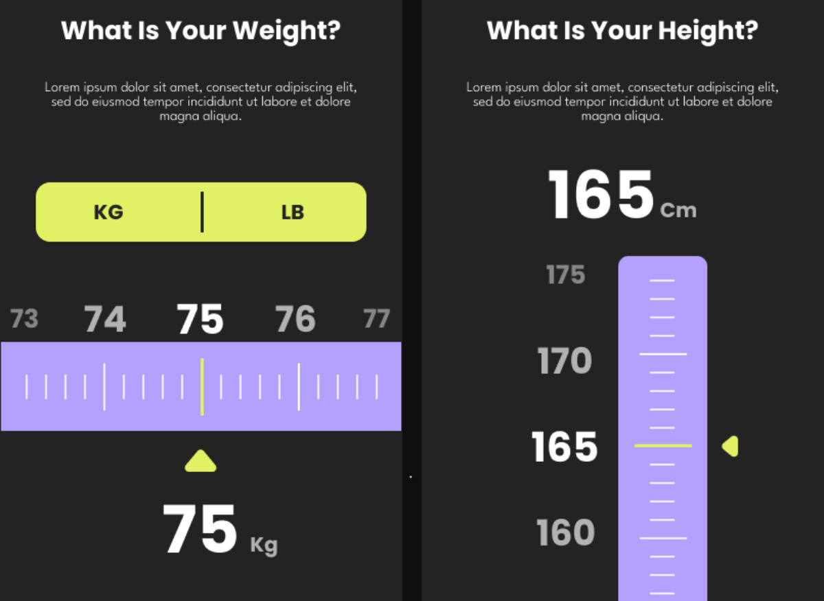 Weight and hight questionairee