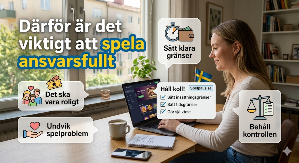 Spela ansvarsfullt hemma i Sverige med gränser, kontroll och stöd via Spelpaus.se för säkert spel om pengar.
