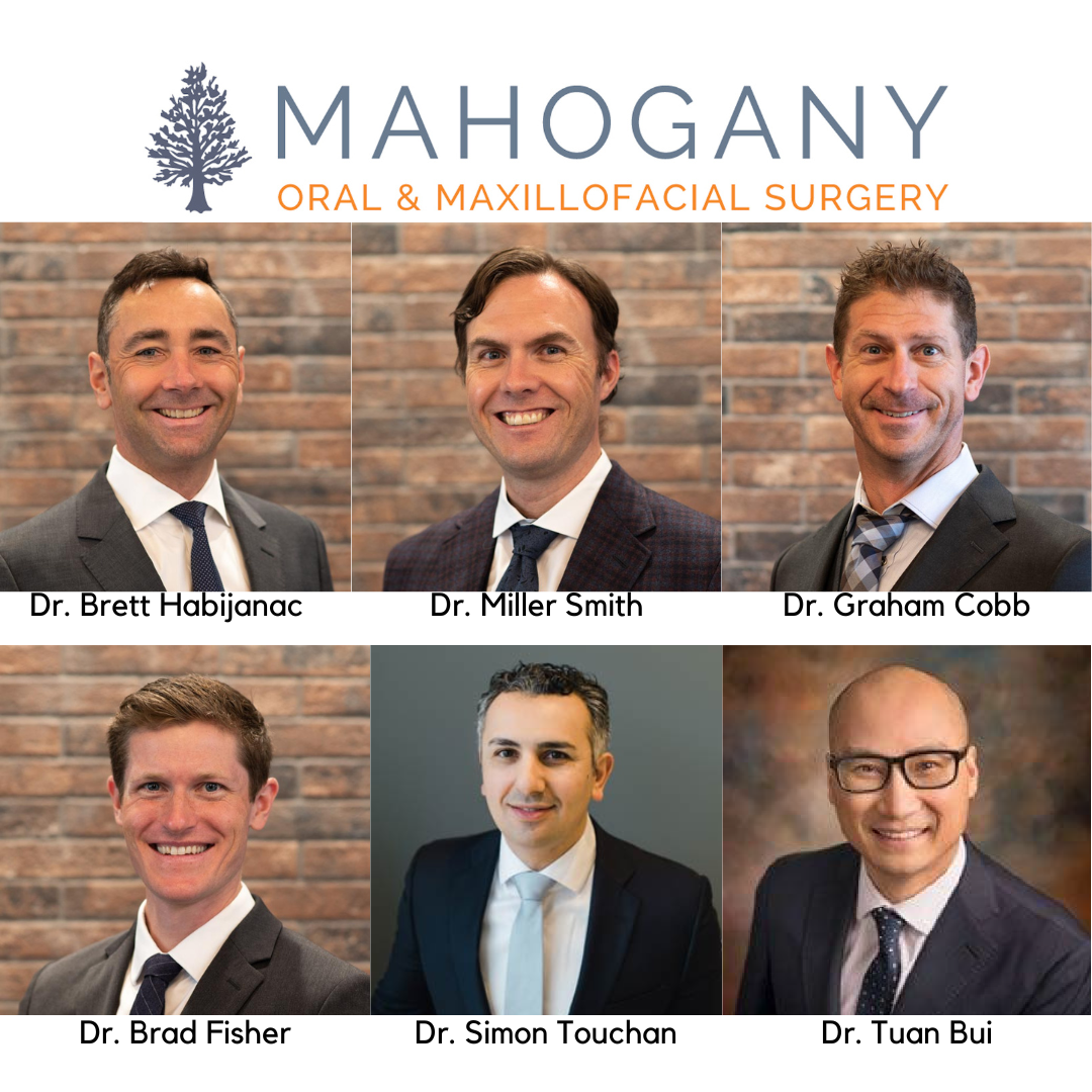 The team of surgeons at Mahogany Oral Surgery, Dr. Habijanic, Dr. Smith, Dr. Cobb, Dr. Fisher, Dr. Touchan and Dr. Bui