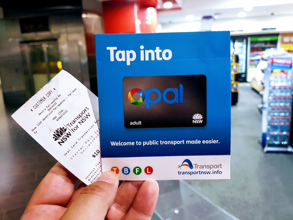 Sydney Public Transport Opal Card in a shop