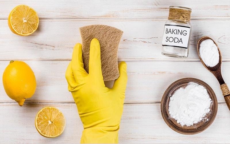 Lemon and baking soda cleaning tools