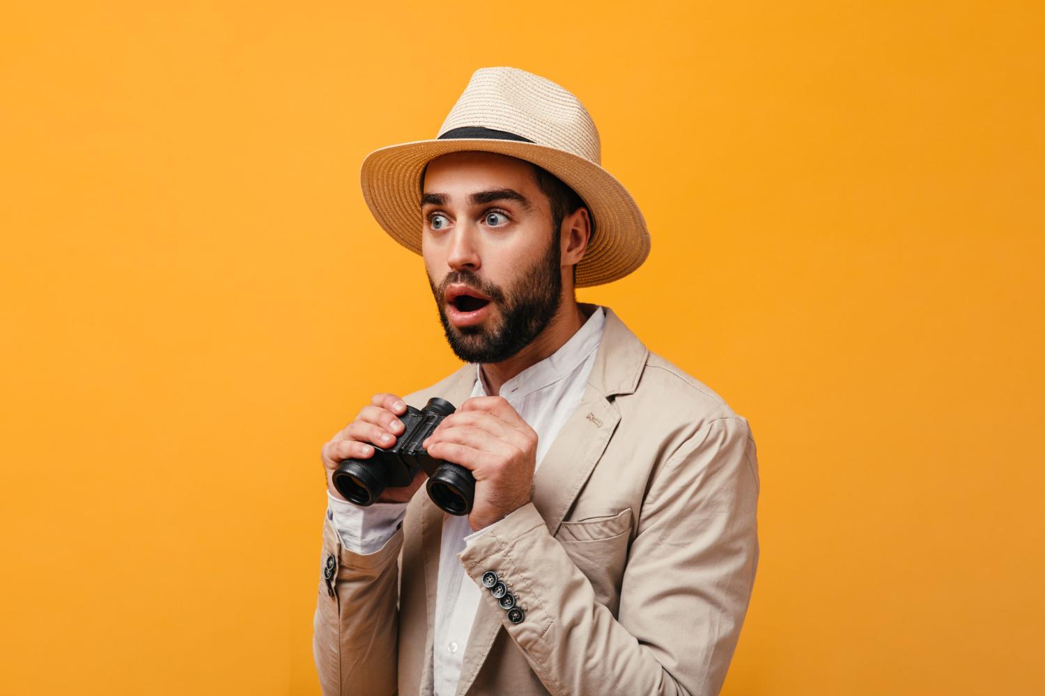 Man spying on competitors.