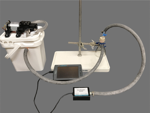 Water aspirator vacuum pump in a laboratory setting