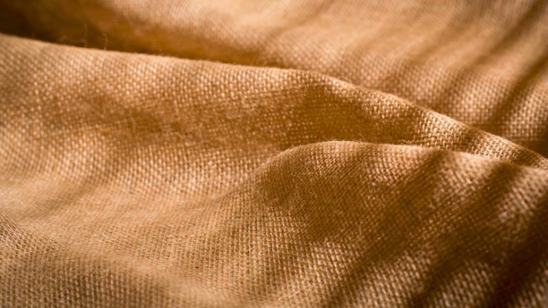 A close up shot of jute fabric