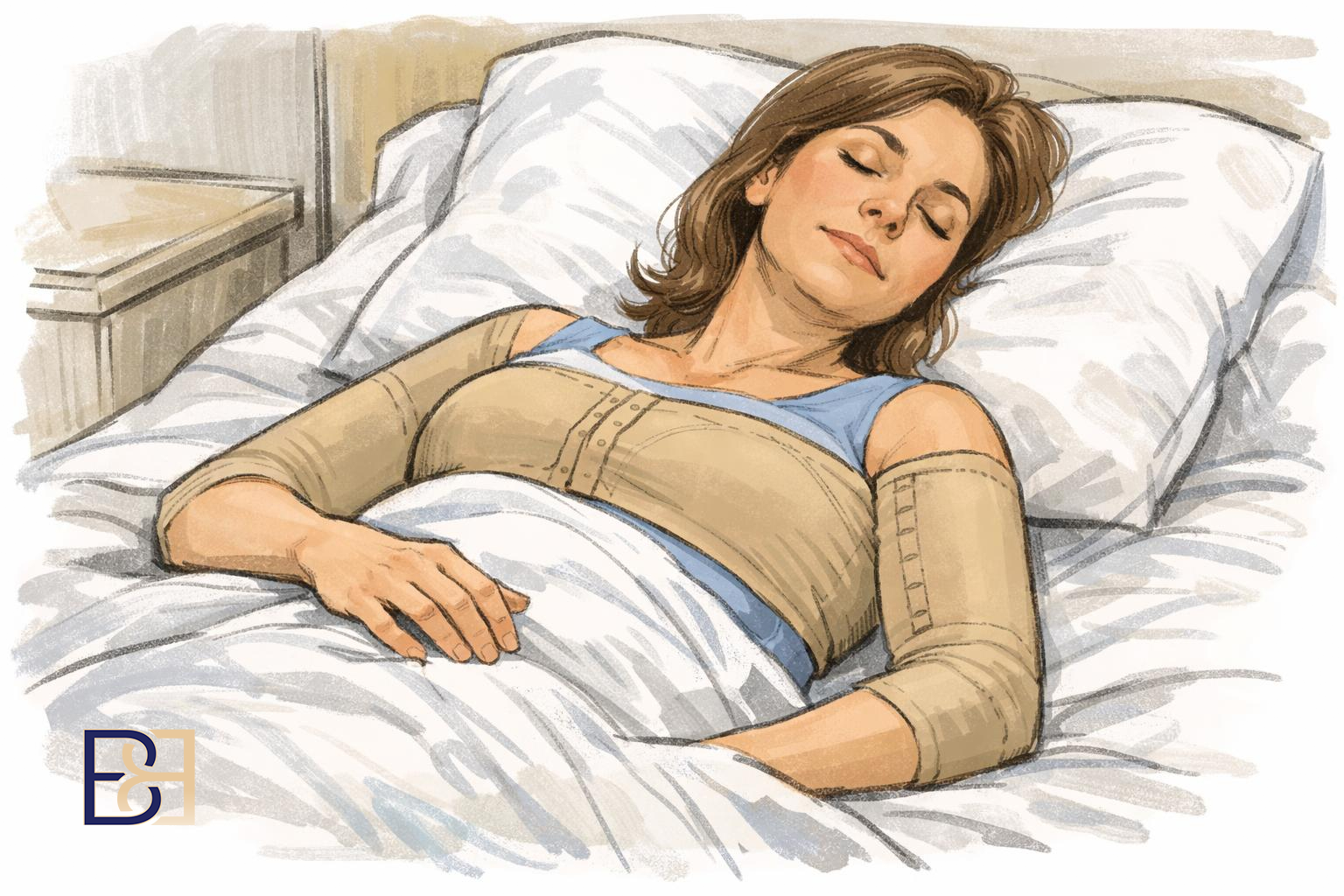 Recovering from Brachioplasty Surgery: A Complete Guide to Healing & Aftercare 8 Sleeping with arms elevated