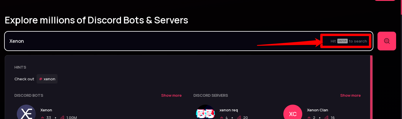 Screenshot showing Top.gg homepage