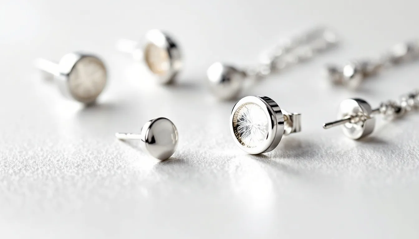 The image showcases a stunning collection of meticulously crafted sterling silver earrings, including elegant drop earrings and beautiful hoops, adorned with sparkling gemstones. Perfect for any occasion, these exquisite earrings are designed to elevate your look for weddings and special events.