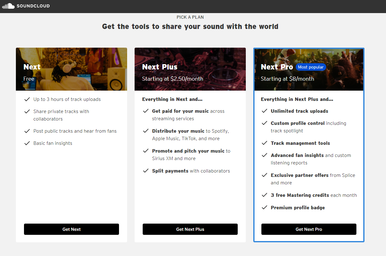 SoundCloud Plans