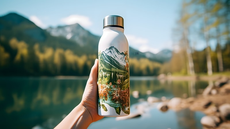 Vinyl printing on bottle