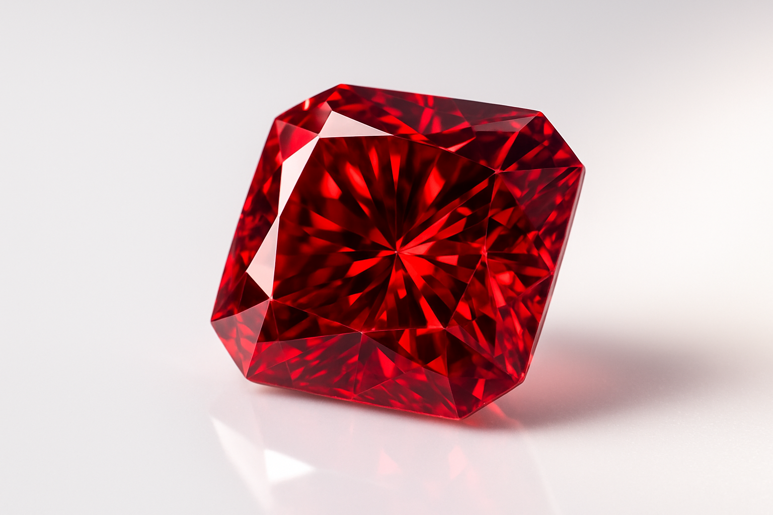 Raudonas deimantas iš arti