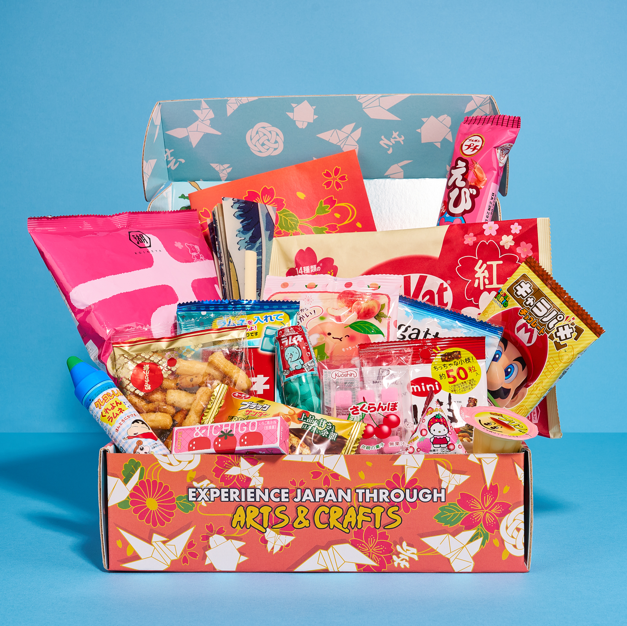 Japan Crate Arts & Crafts Box with different types of snacks