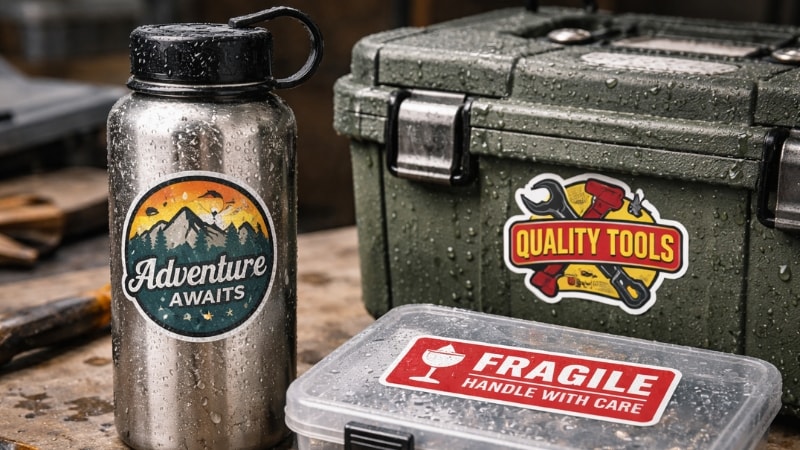 Durable vinyl sticker in outdoor use