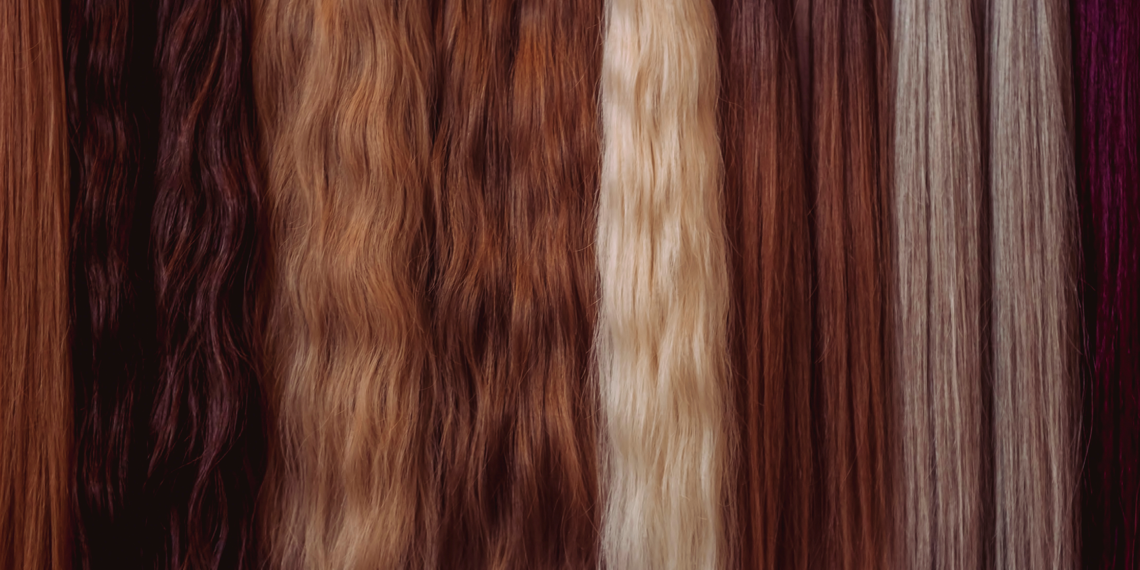 Artistic depiction of various types of BELLAMI Hair extensions, showcasing the brand's range and versatility