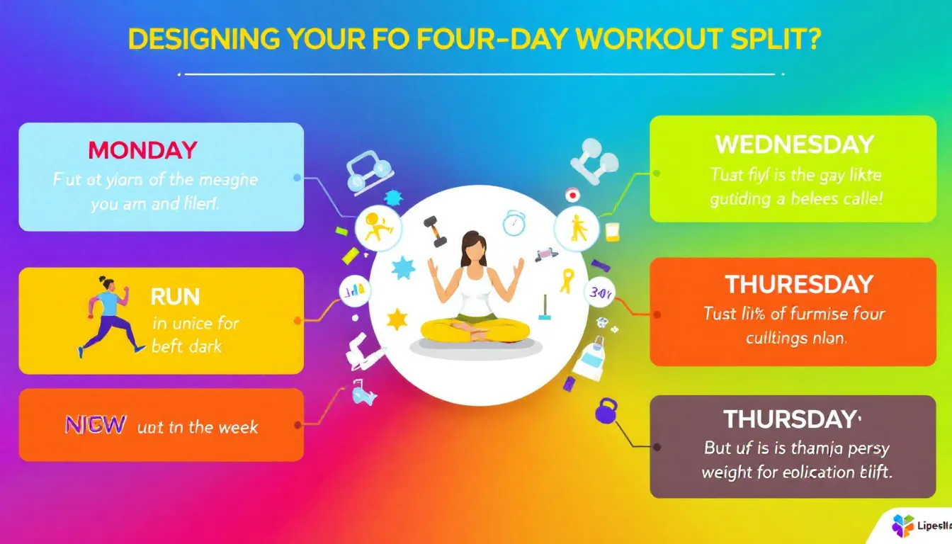 A diagram for designing a four day workout split.