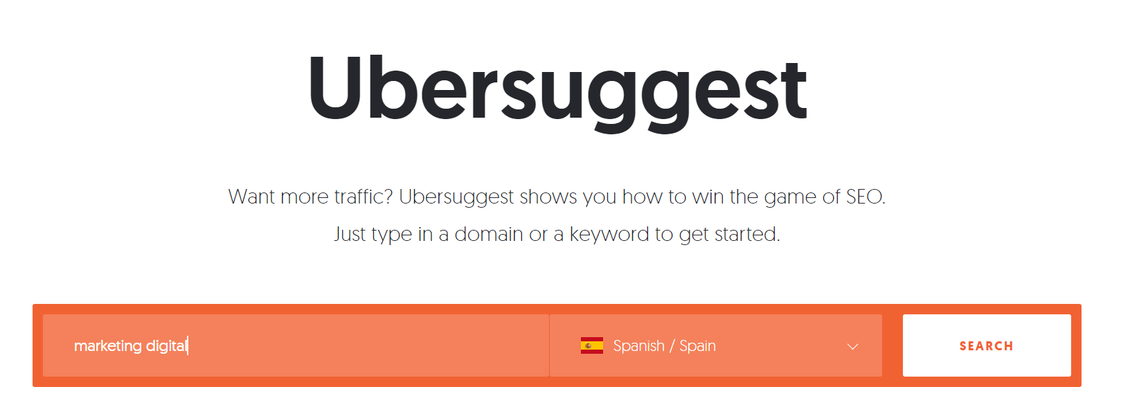 Ubersuggest es una herramienta que funciona como planificador de palabras clave