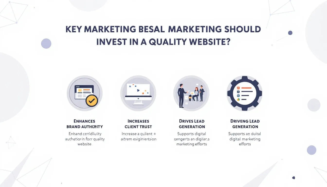 The image depicts a modern, high-quality website on a laptop screen, showcasing innovative web design that emphasizes digital marketing strategies. It highlights the importance of a well-designed online presence for marketing agencies aiming to attract ambitious brands and enhance their value proposition in a competitive market.