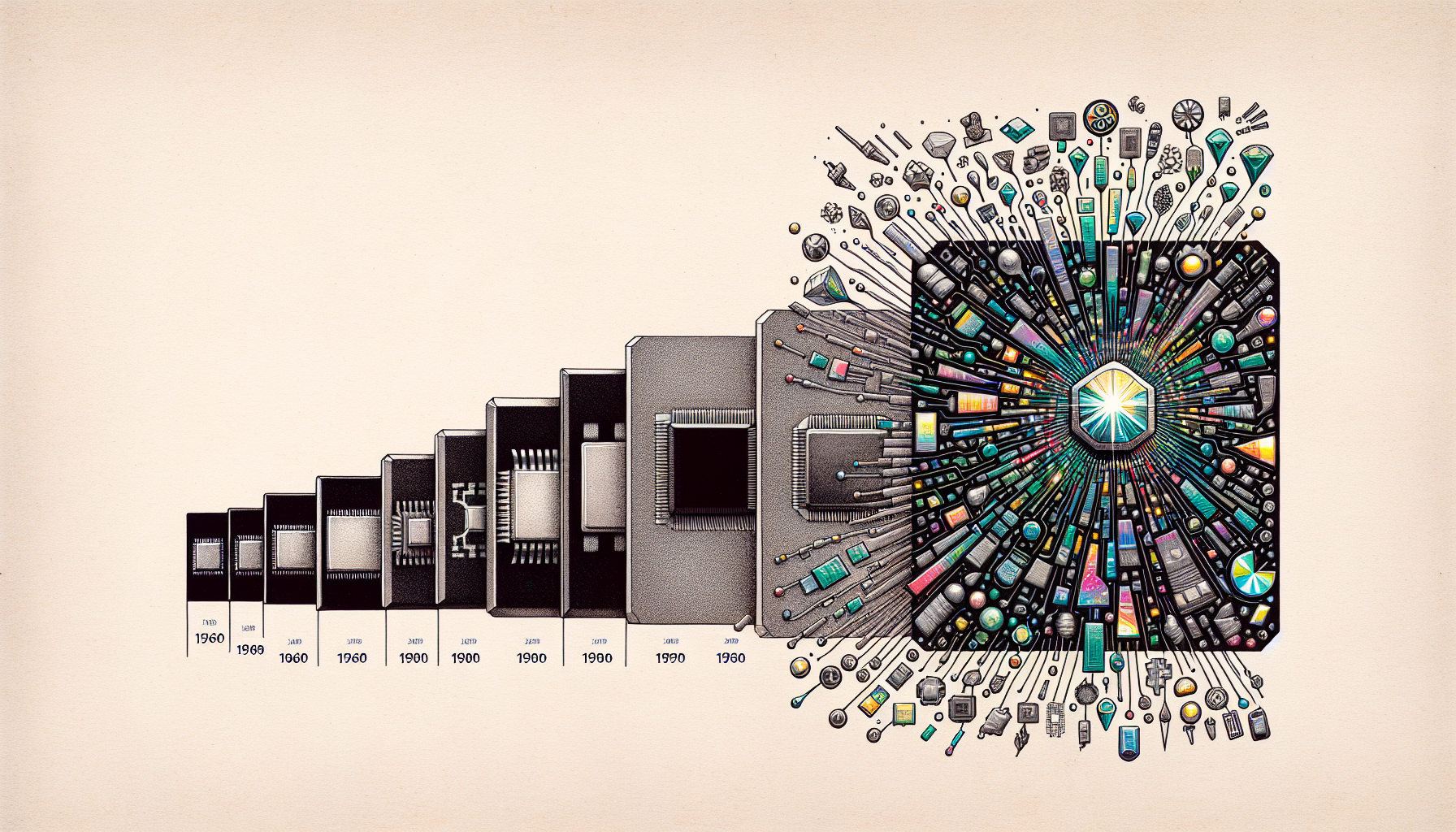 Illustration of micro electro mechanical systems (MEMS) technology