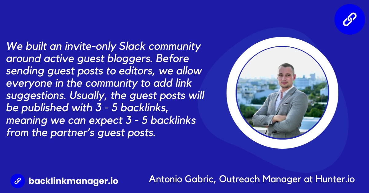 Antonio Gabric, Outreach Manager at Hunter.io on guest blogging