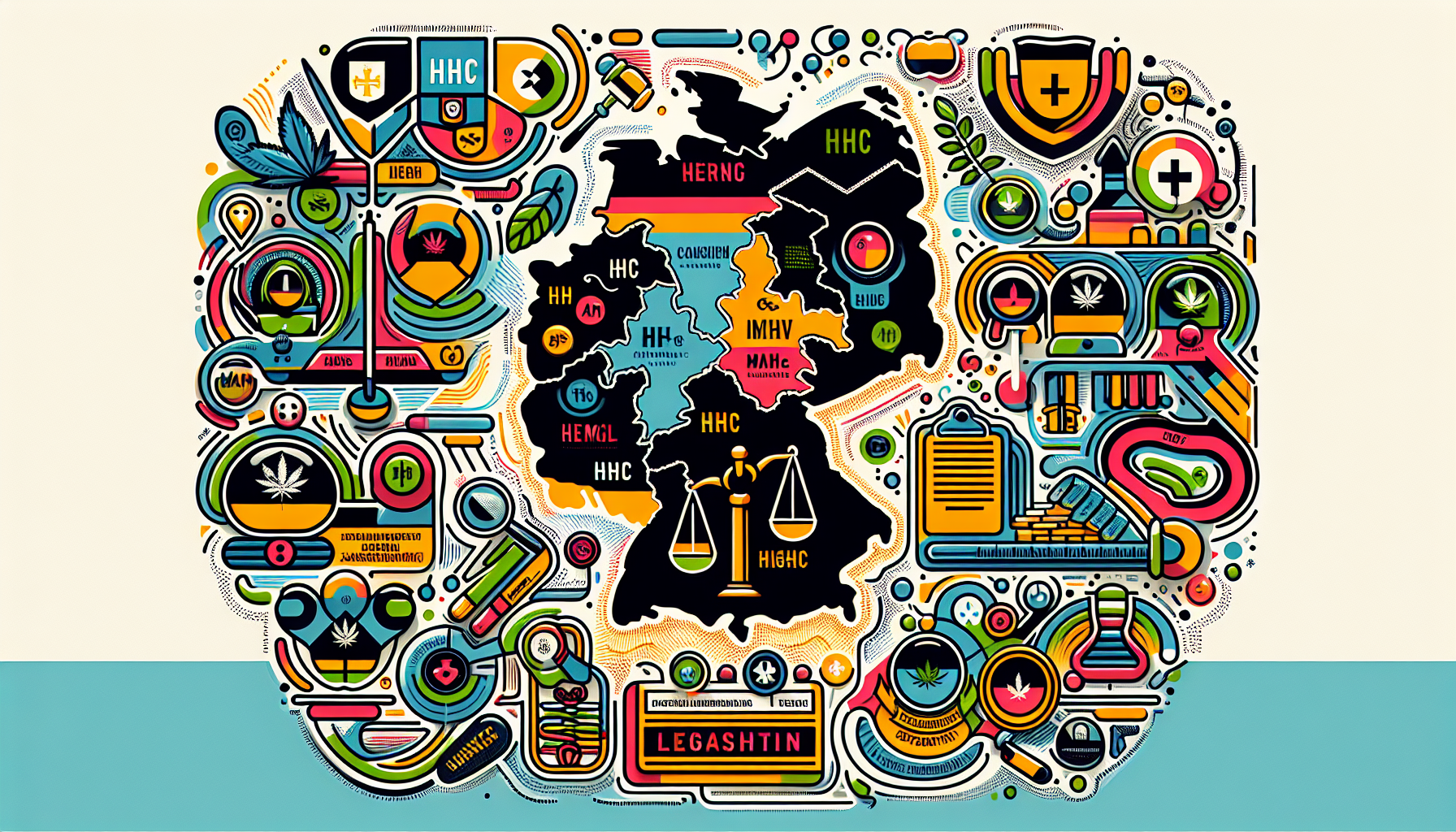 A graphic illustrating the legal status of HHC in Germany.