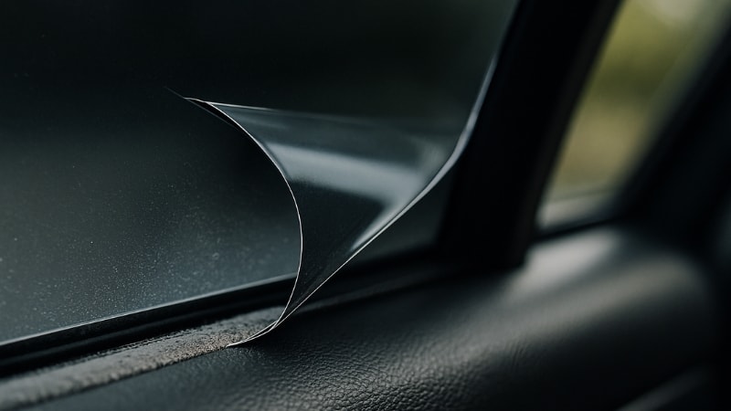 Focus on minor peeling of tint before it increases