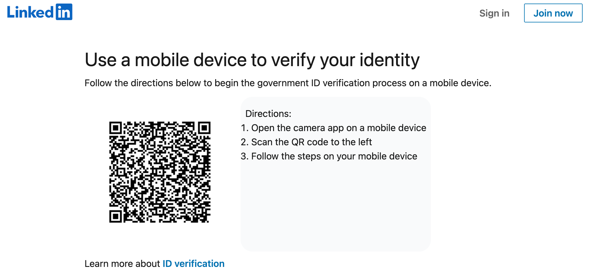 LinkedIn identity verification options
