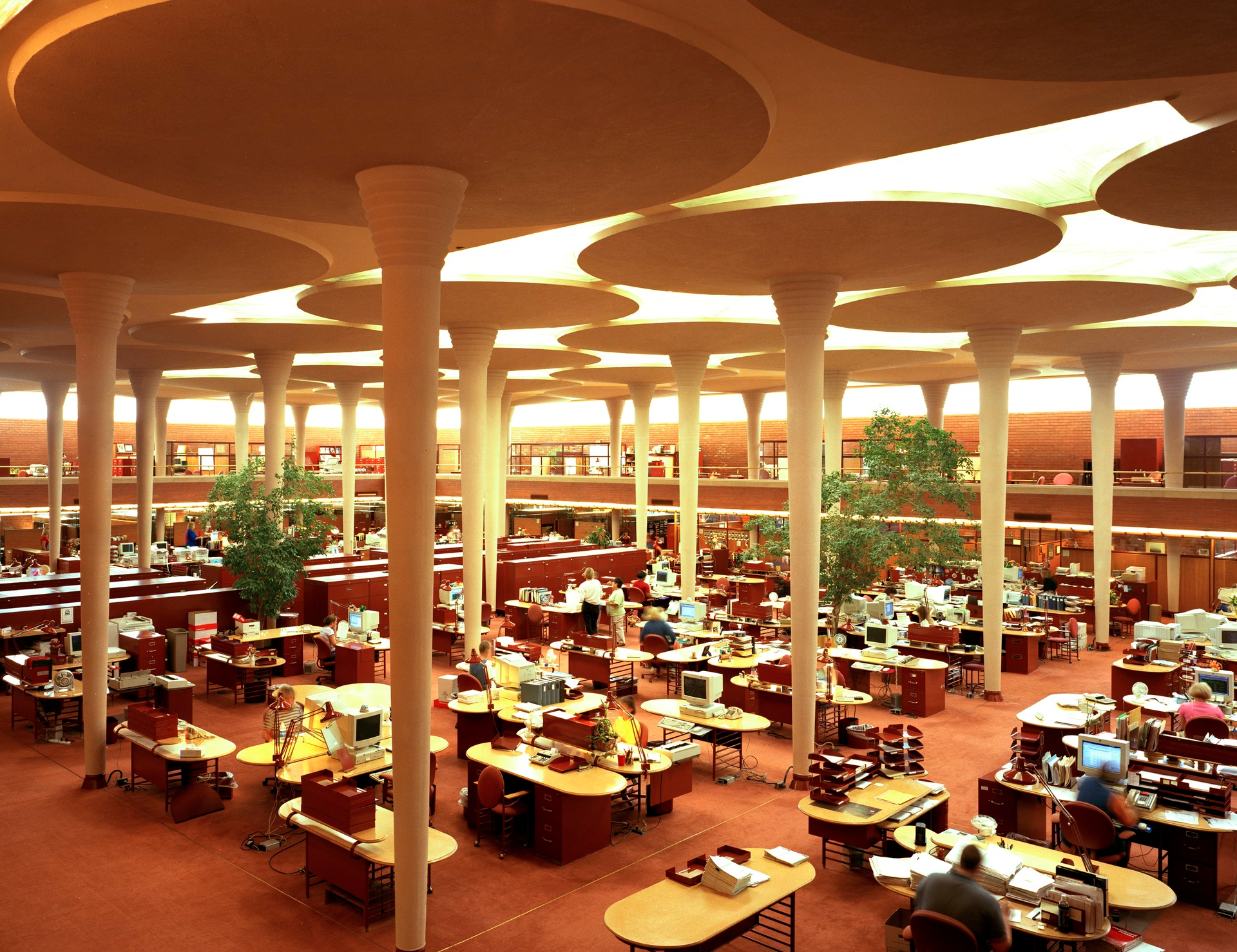 Frank Lloyd Wright furniture pictured above. He also designed a dining table for a dining room in a private residence.