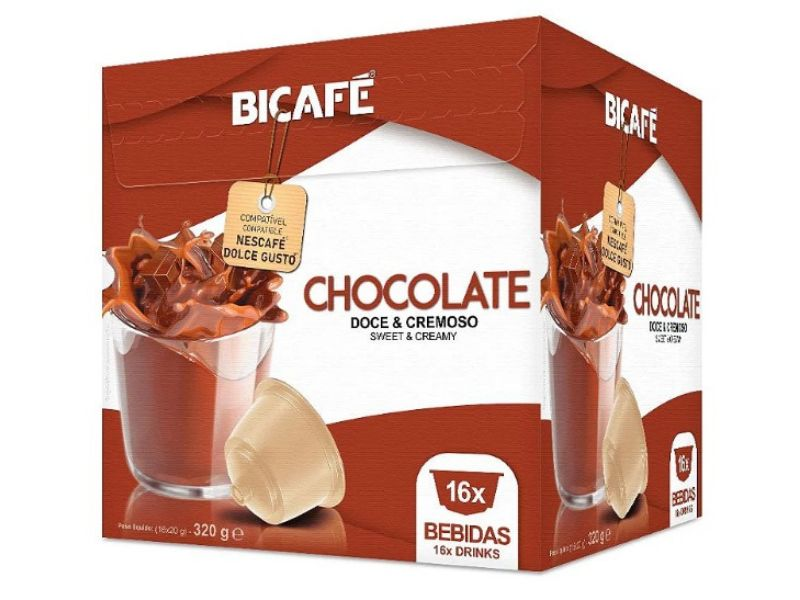 Chocolate da marca Bicafé traz cápsulas compatíveis com Dolce Gusto e preço acessível. Imagem: www.bicafebrasil.com.br