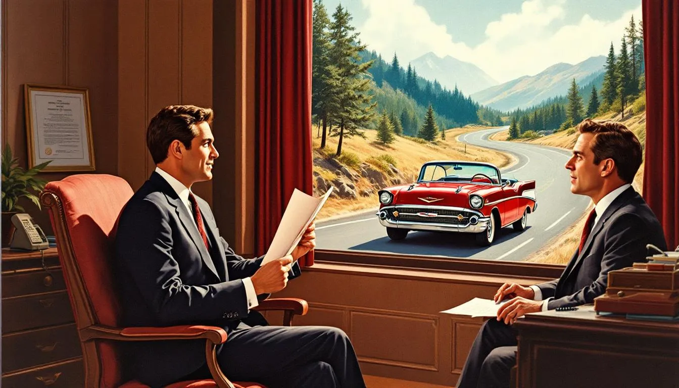 A person discussing classic car insurance options with an agent, illustrating tips for reducing insurance costs.