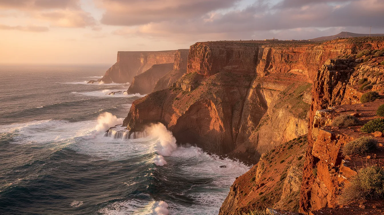 Coastal cliffs on Morocco's Atlantic coast.