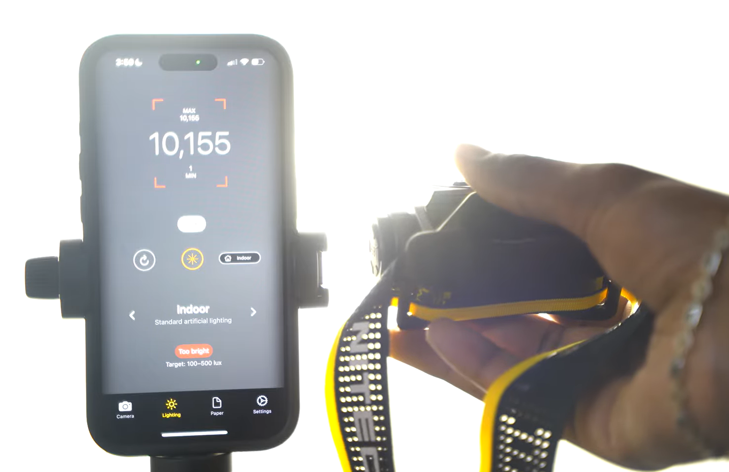 Nitecore reading in lux meter app