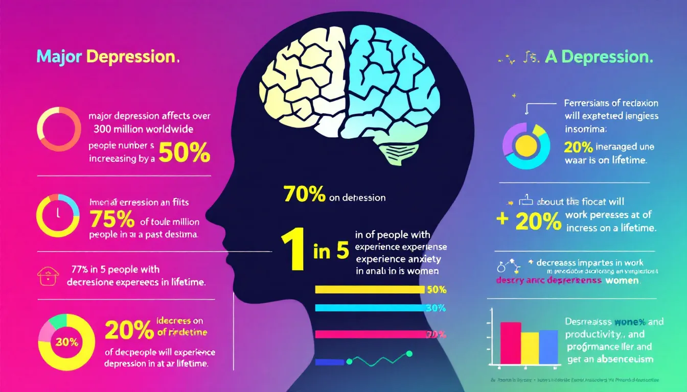 An infographic highlighting major depression as a leading cause of disability.