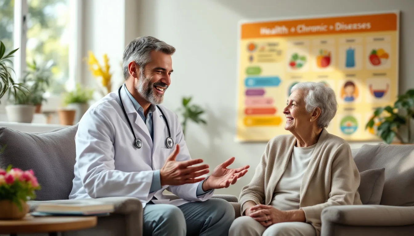 A doctor discussing preventive measures for chronic diseases with an older patient.