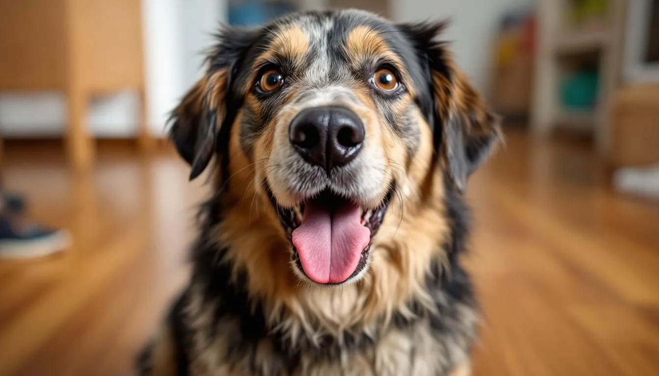 A dog is depicted showing signs of respiratory distress, characterized by labored breathing and rapid breathing, which may indicate pneumonia in dogs. This image highlights the importance of early diagnosis and appropriate treatment for respiratory illnesses, such as bacterial or viral pneumonia.