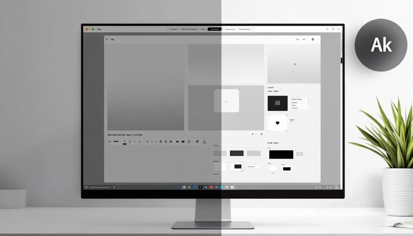 Retouche avancée avec Affinity Photo, montrant des outils comme les calques et masques.