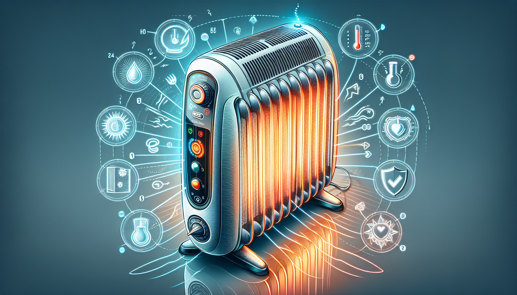 A drawing depicting safety features in electric heaters.