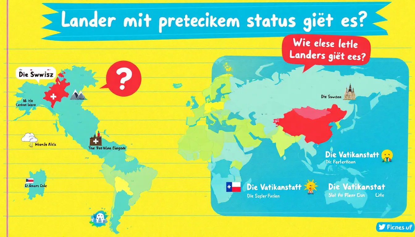 Ein Bild, das Länder mit besonderem Status zeigt, einschließlich der Frage 'Wie viele Länder gibt es?'.