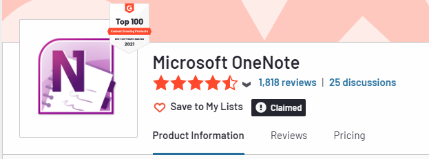 onenote reviews on g2.com