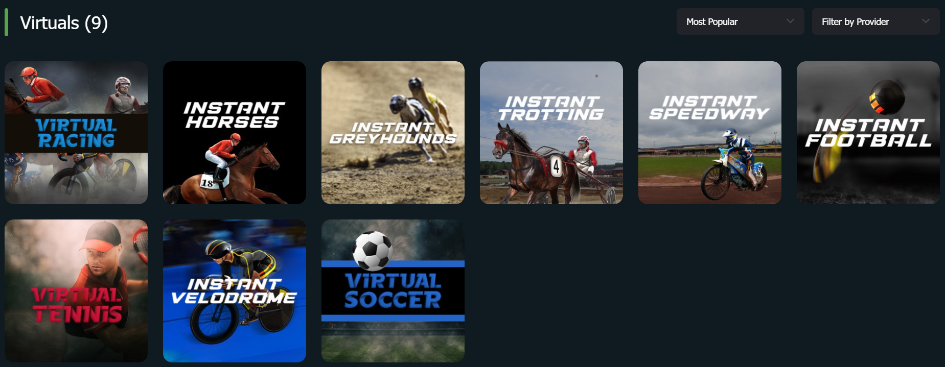 Virtual sport games on Fansbet