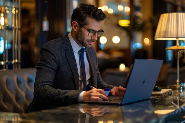 businessman, laptop, working, manager, professional