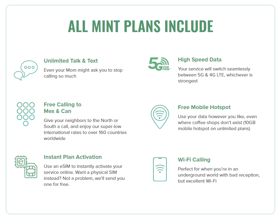 features of mint mobile plans