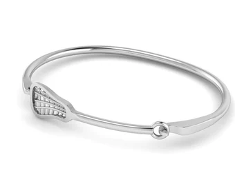 Create something semi-custom by personalizing a necklace or bracelet. Pictured: Handmade Women’s Lacrosse Stick Bracelet in Premium Sterling Silver from StrokeSide Designs.