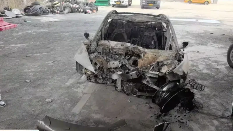 The aftermath of the Xiaomi SU7 fatal crash