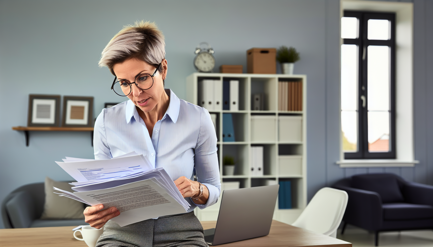 Image of a person reviewing financial documents, representing the buyer's qualifications for assuming a mortgage