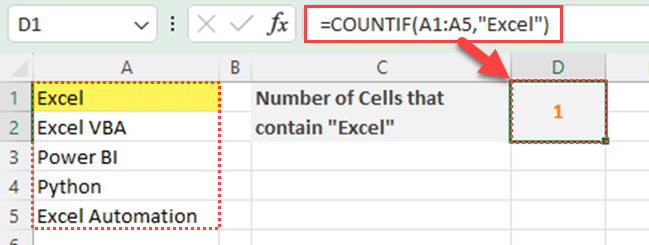 Count cells with exact words