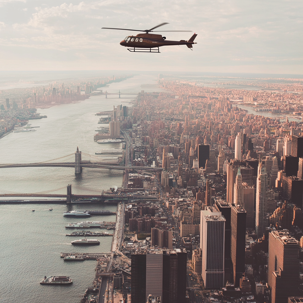 A chart displaying the costs associated with helicopter commutes in New York City.