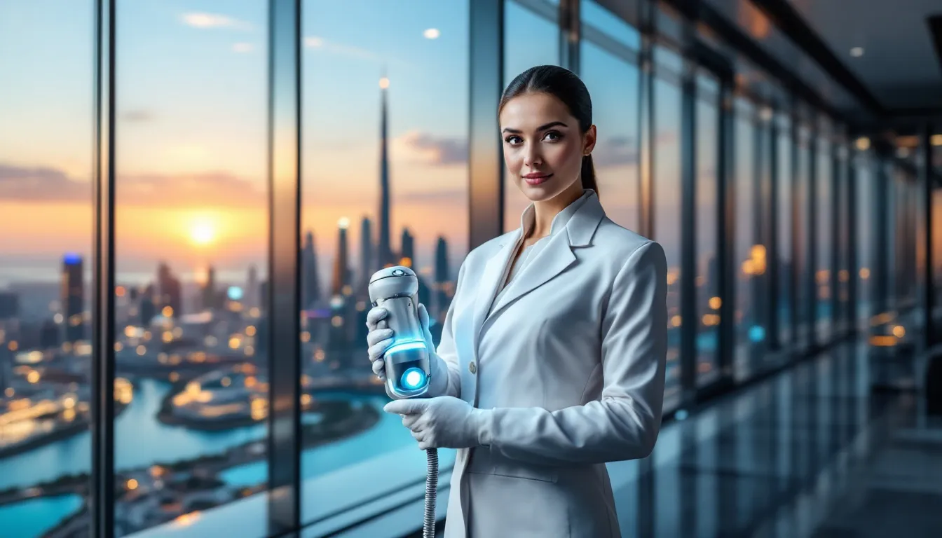 A professional cleaner using advanced tools for specialized deep cleaning services.